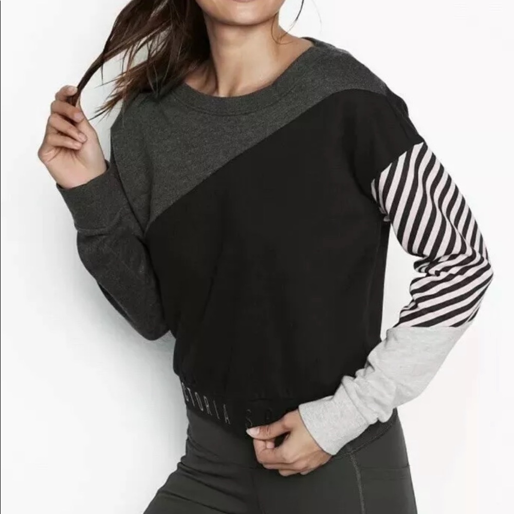 Victoria's Secret Pullover Stripe ColorBlock Crop